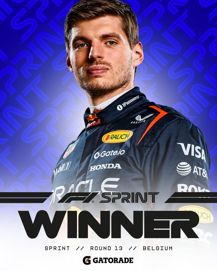 Verstappen-Belgio-2025-sprint F1 Belgium, Qualifying and Sprint race results
