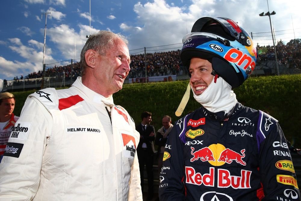 Helmut Marko and Sebastian Vettel at red Bull F1